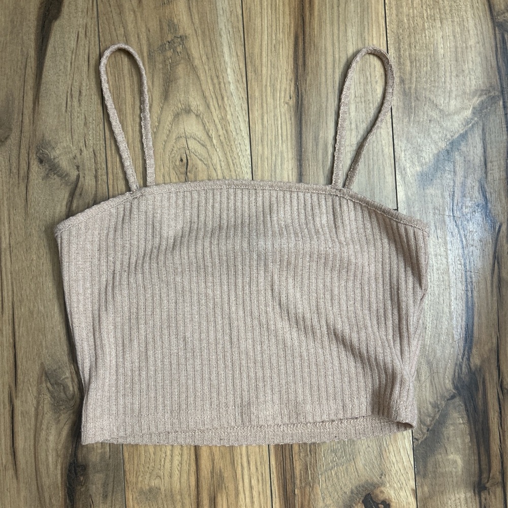 Beige Crop Tank